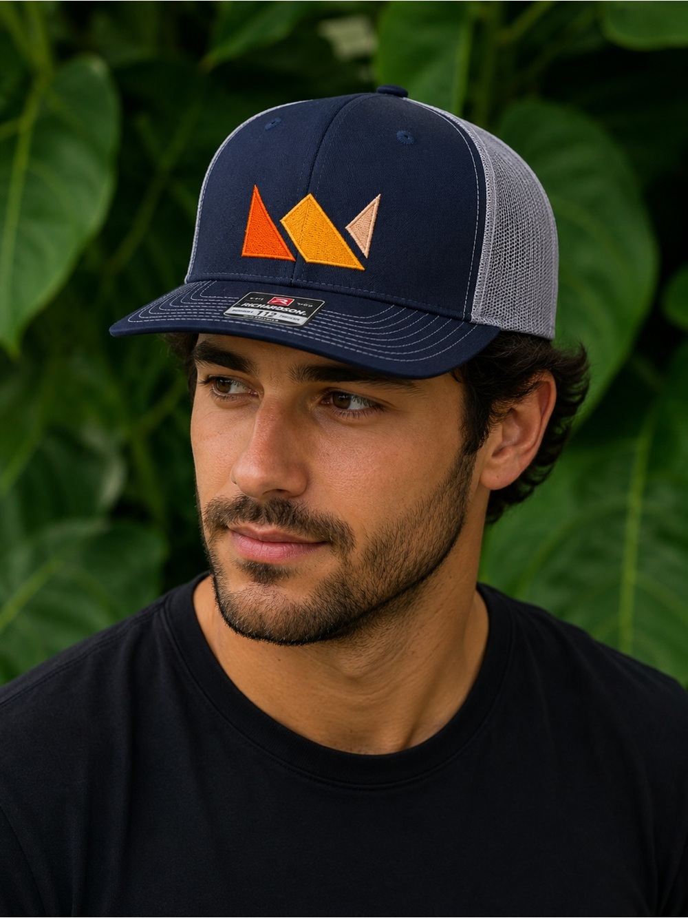 Richardson 112 Trucker Hat | MtnMn Brand Mountain | Orange & Tan Logo